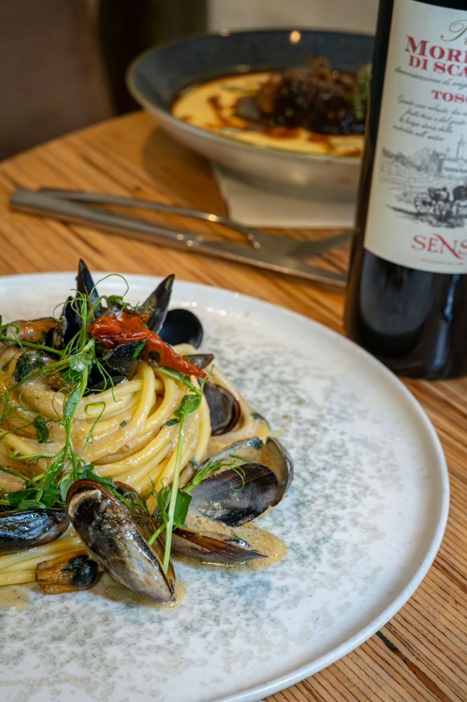 Pâtes aux fruits de mer au restaurant italien La Florentine